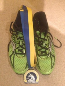 Shoes and medal